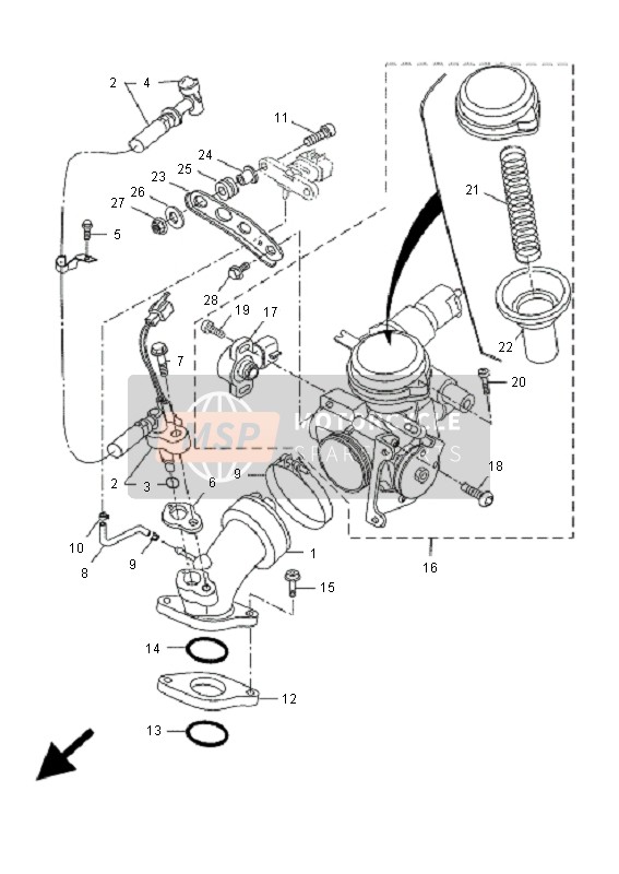 Yamaha VP250 X-CITY 2009 Intake 2 for a 2009 Yamaha VP250 X-CITY